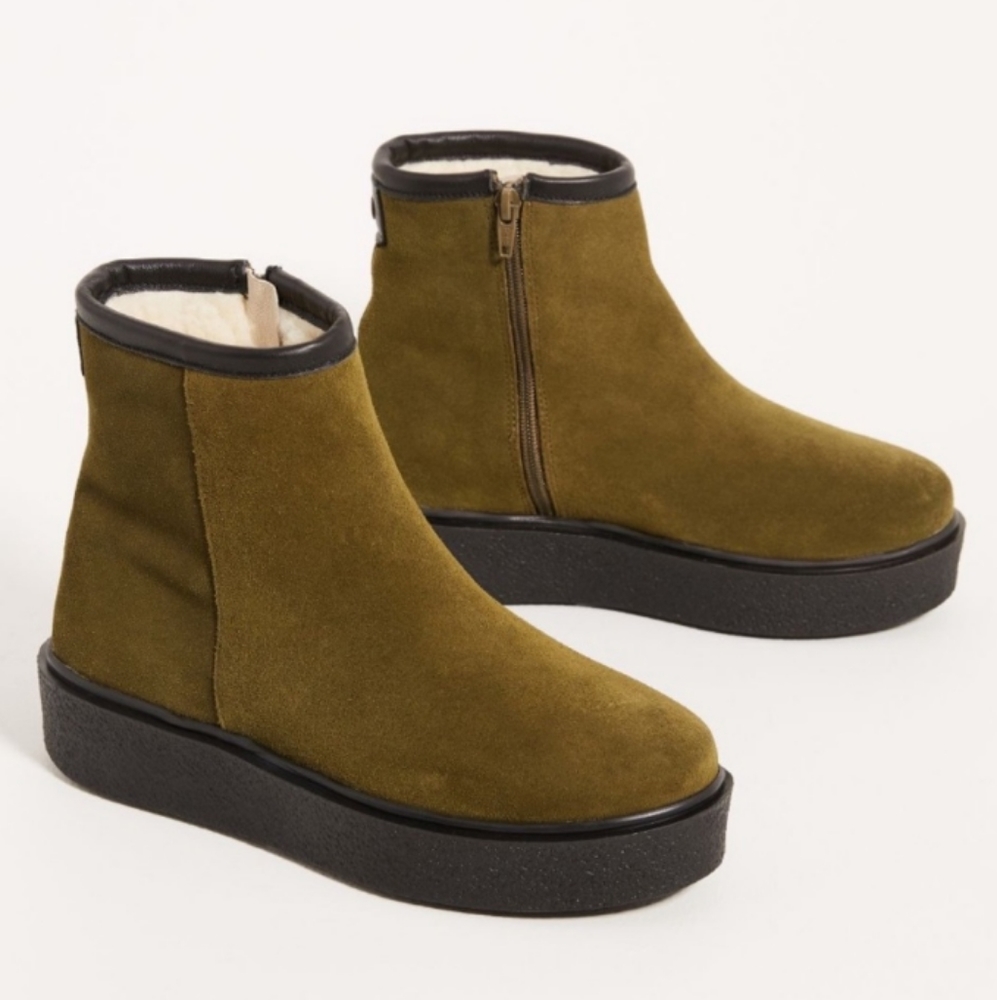 Anthropologie Farylrobin Loba Sherling-Lined Ankle Boots